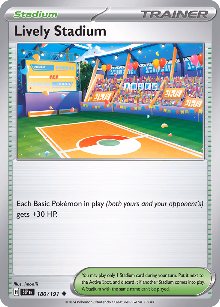 Lively Stadium Pokemon card (180/191, Surging Sparks)