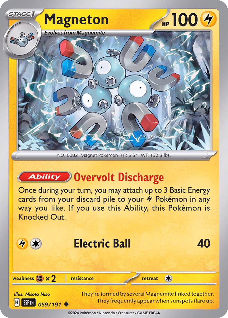 Magneton Pokemon card (059/191, Surging Sparks)