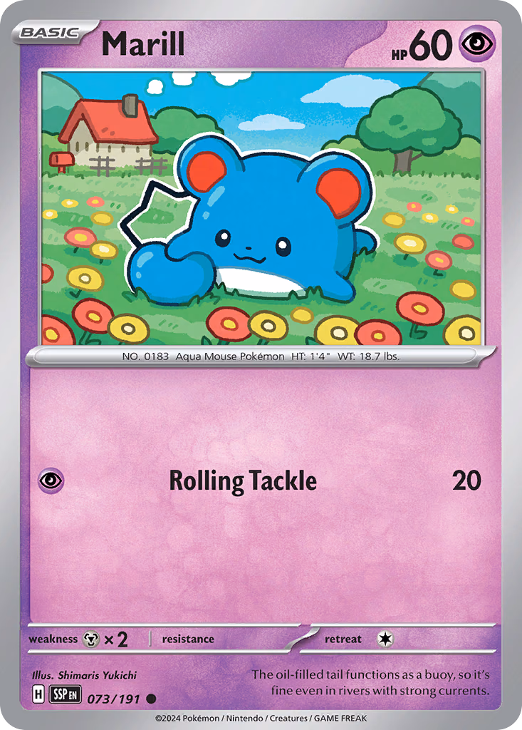 Marill Pokemon card (073/191, Surging Sparks)