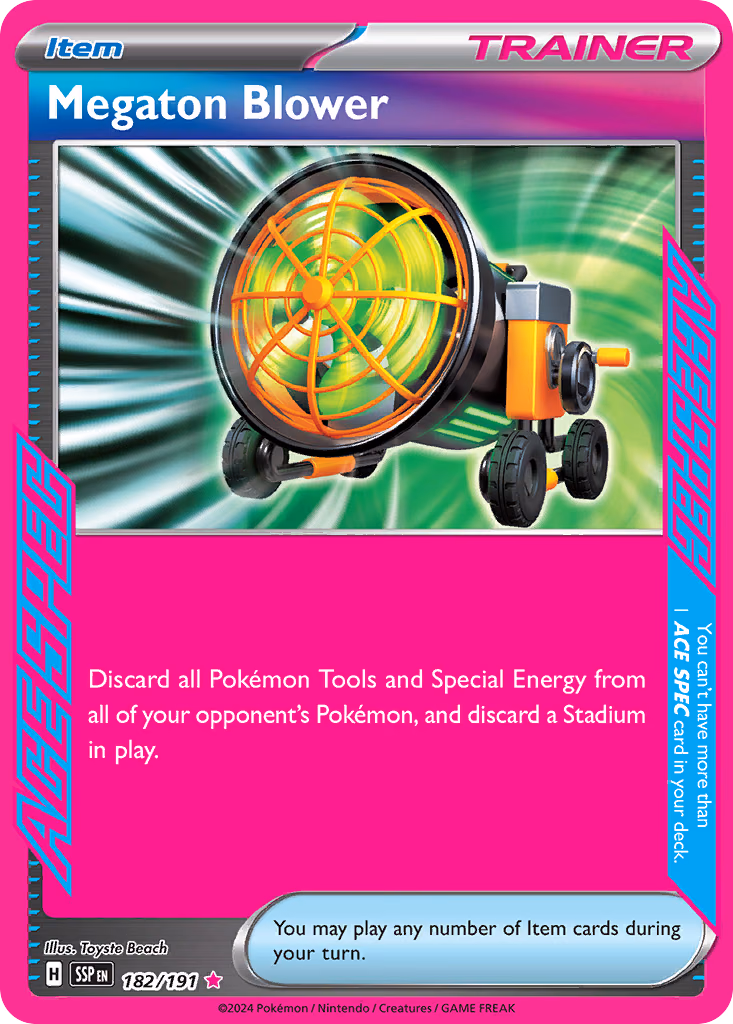Megaton Blower Pokemon card (182/191, Surging Sparks)