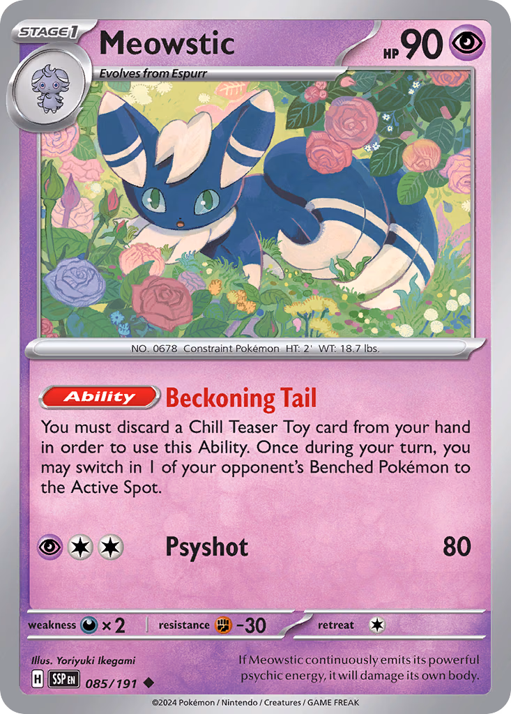 Meowstic Pokemon card (085/191, Surging Sparks)