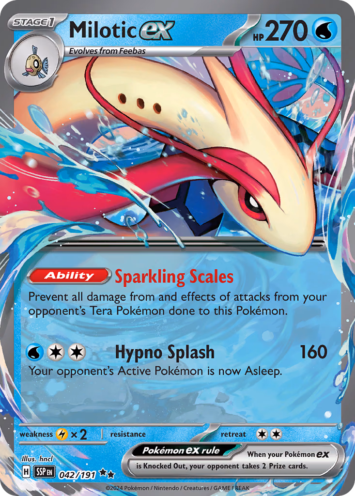 Milotic ex Pokemon card (042/191, Surging Sparks)