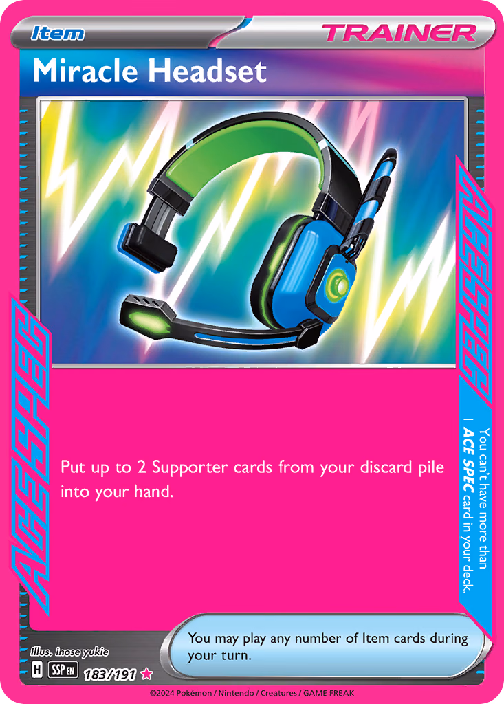 Miracle Headset Pokemon card (183/191, Surging Sparks)