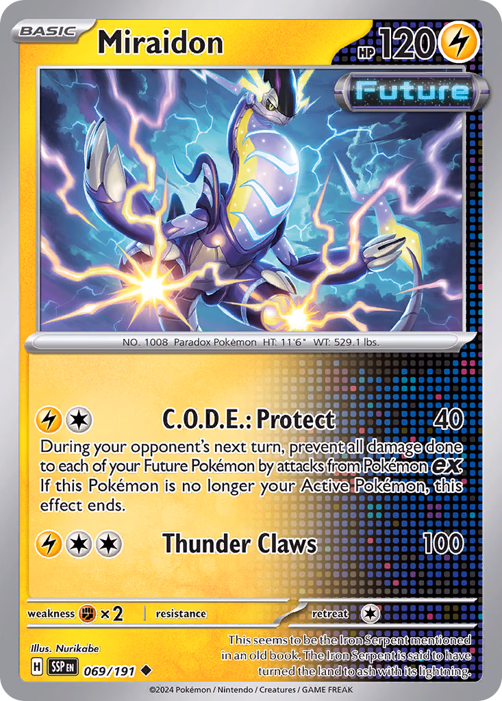 Miraidon Pokemon card (069/191, Surging Sparks)
