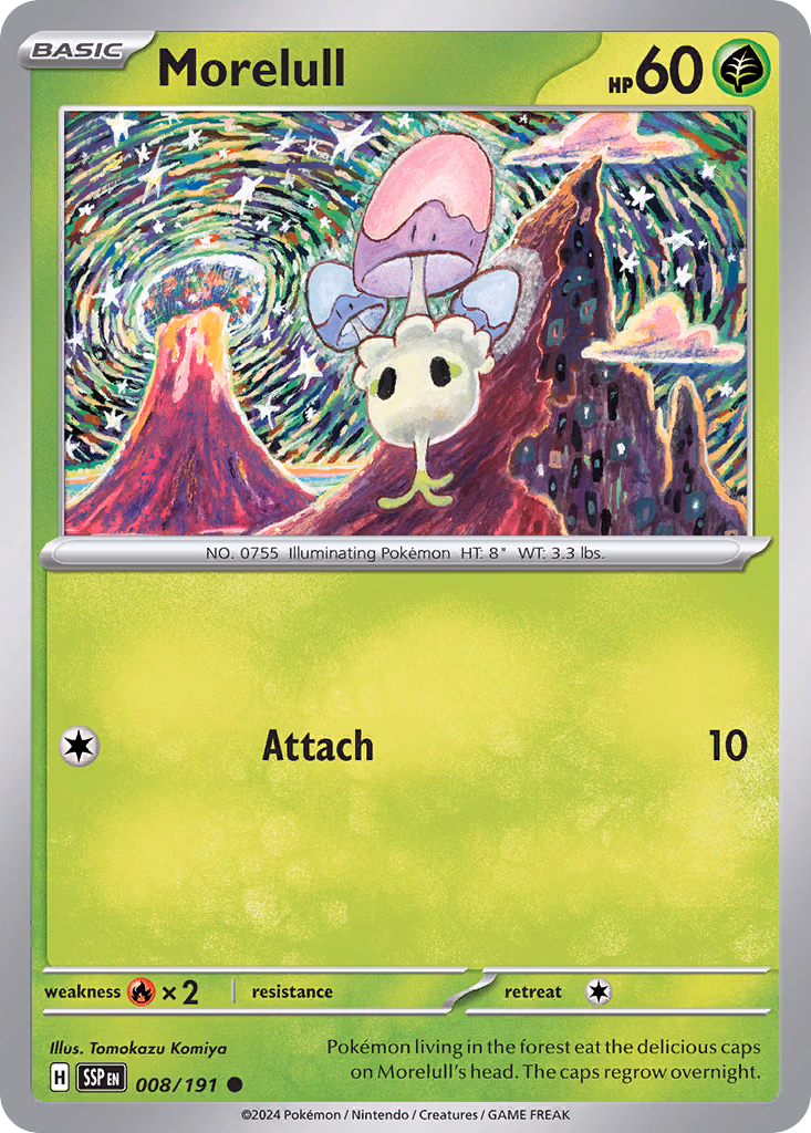 Morelull Pokemon card (008/191, Surging Sparks)
