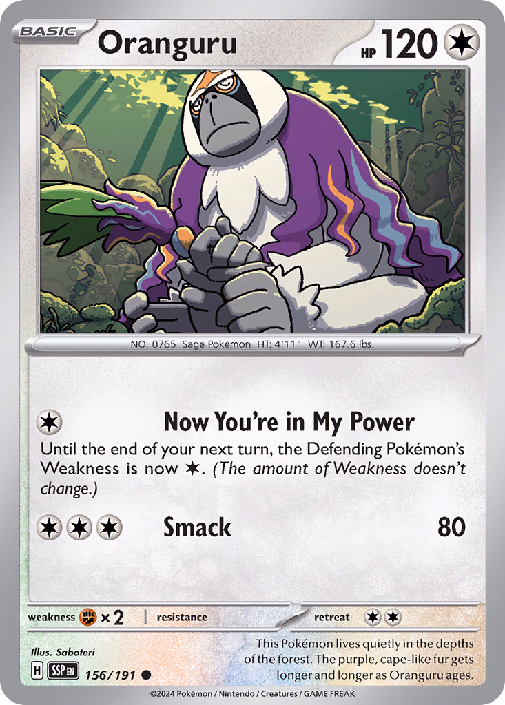 Oranguru Pokemon card (156/191, Surging Sparks)