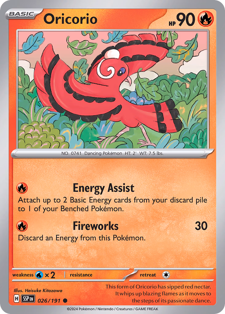 Oricorio Pokemon card (026/191, Surging Sparks)