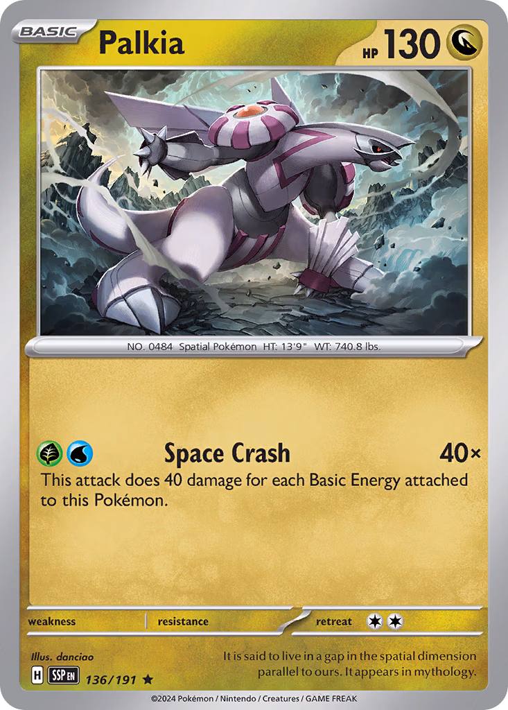 Palkia Pokemon card (136/191, Surging Sparks)