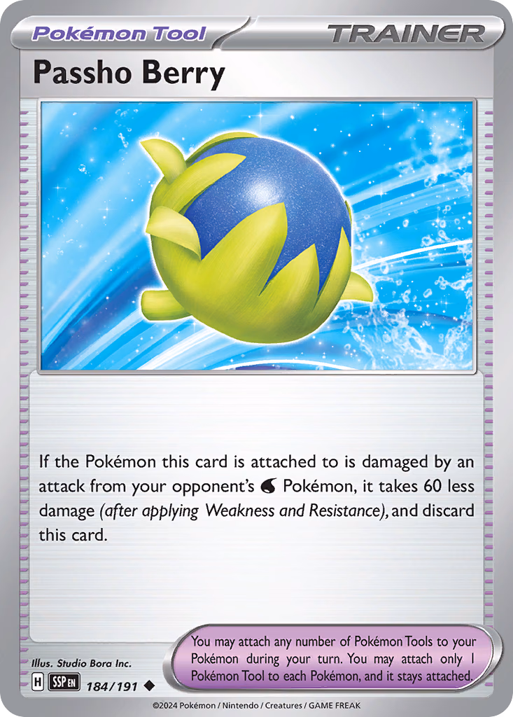 Passho Berry Pokemon card (184/191, Surging Sparks)