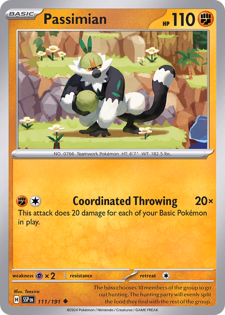 Passimian Pokemon card (111/191, Surging Sparks)