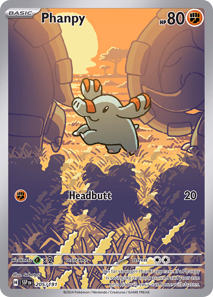 Phanpy Pokemon card (205/191, Surging Sparks)