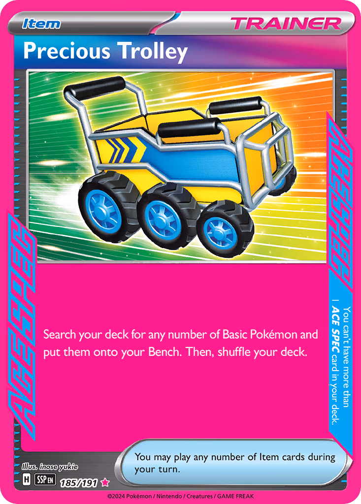 Precious Trolley Pokemon card (185/191, Surging Sparks)