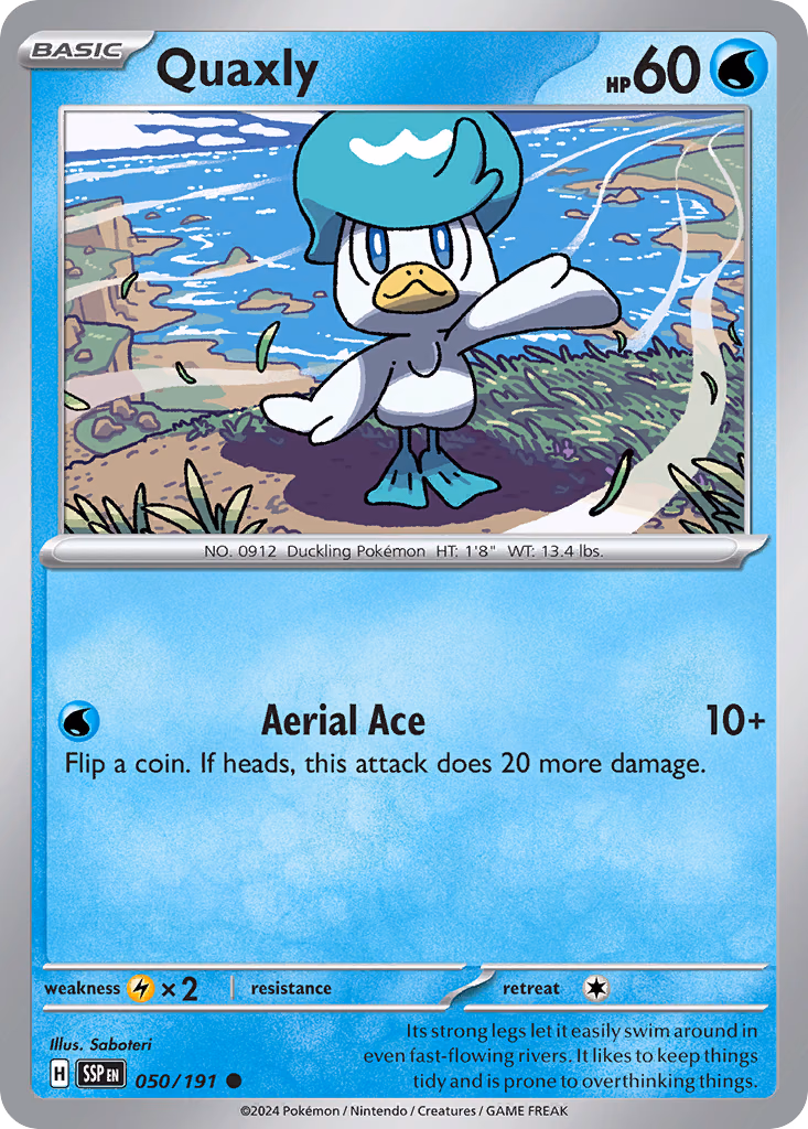 Quaxly Pokemon card (050/191, Surging Sparks)
