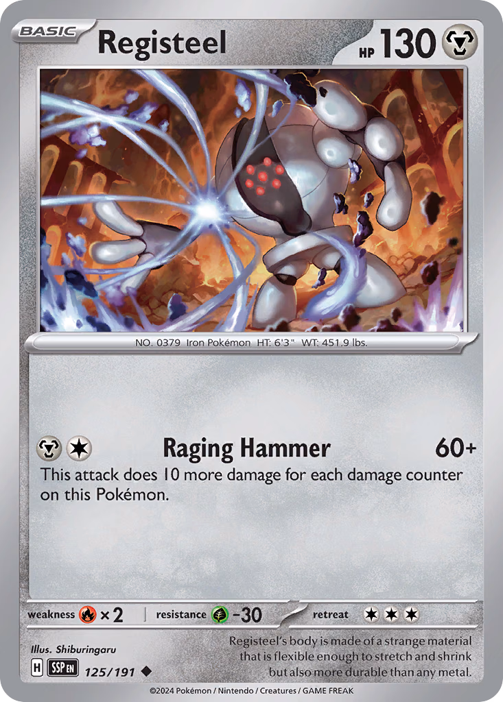 Registeel Pokemon card (125/191, Surging Sparks)