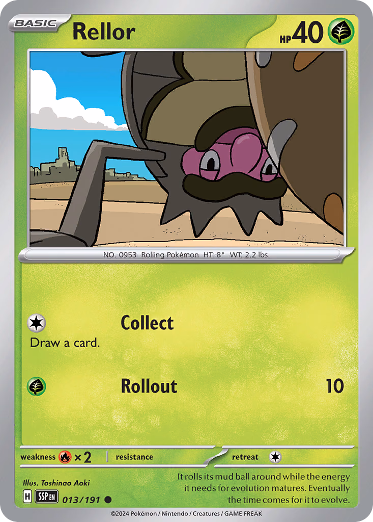 Rellor Pokemon card (013/191, Surging Sparks)