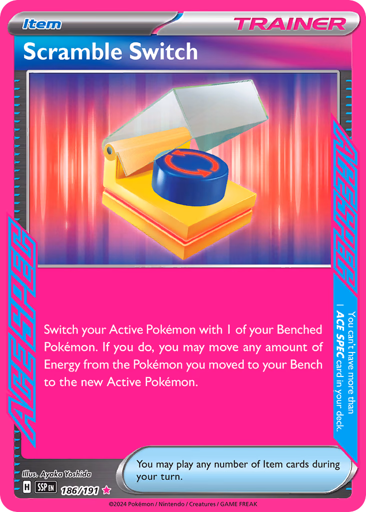 Scramble Switch Pokemon card (186/191, Surging Sparks)