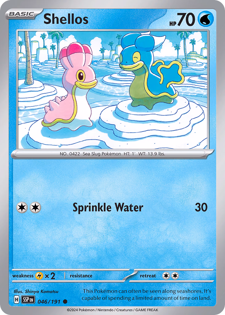 Shellos Pokemon card (046/191, Surging Sparks)