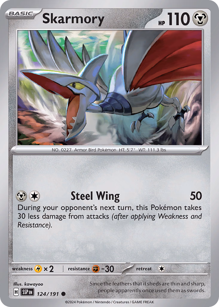 Skarmory Pokemon card (124/191, Surging Sparks)
