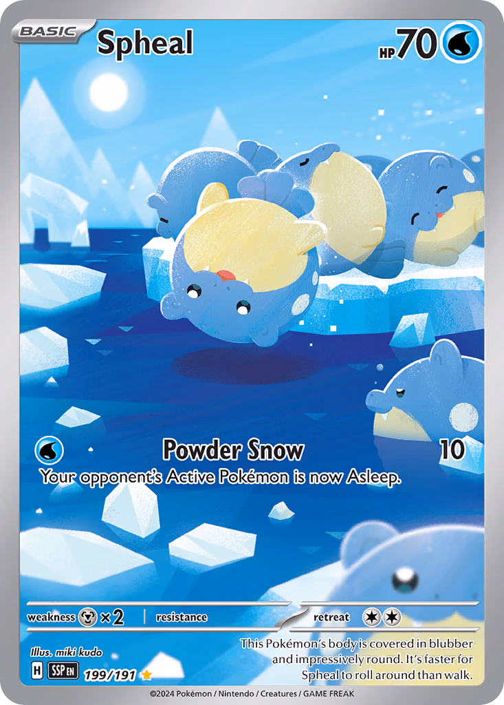Spheal Pokemon card (199/191, Surging Sparks)