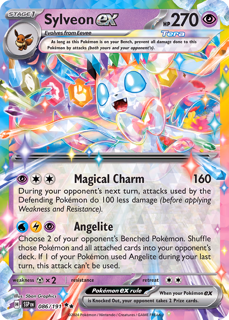 Sylveon ex Pokemon card (086/191, Surging Sparks)