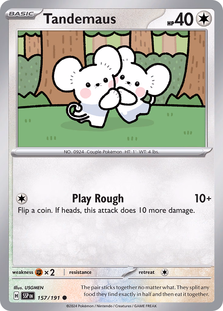 Tandemaus Pokemon card (157/191, Surging Sparks)