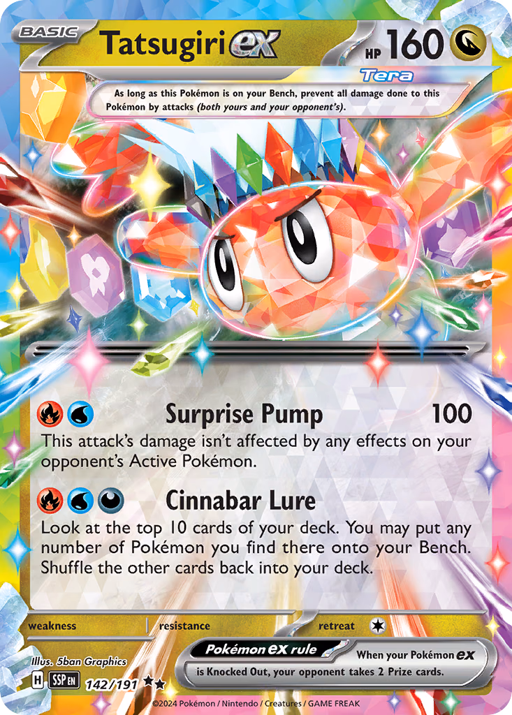 Tatsugiri ex Pokemon card (142/191, Surging Sparks)