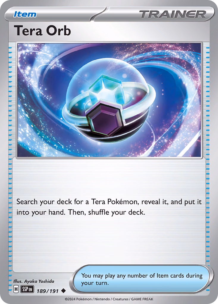 Tera Orb Pokemon card (189/191, Surging Sparks)