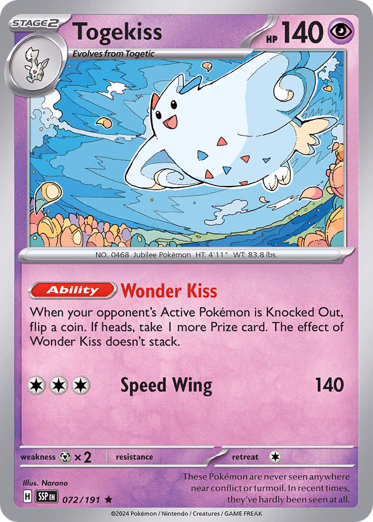 Togekiss Pokemon card (072/191, Surging Sparks)