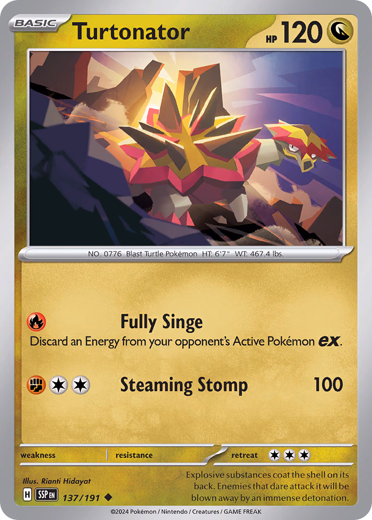 Turtonator Pokemon card (137/191, Surging Sparks)