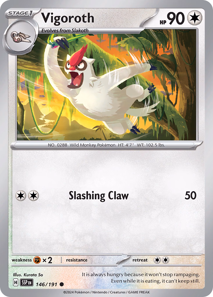 Vigoroth Pokemon card (146/191, Surging Sparks)
