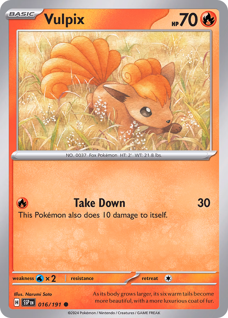 Vulpix Pokemon card (016/191, Surging Sparks)