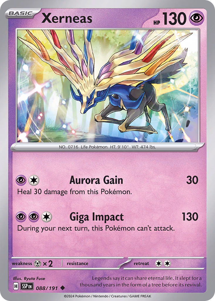 Xerneas Pokemon card (088/191, Surging Sparks)