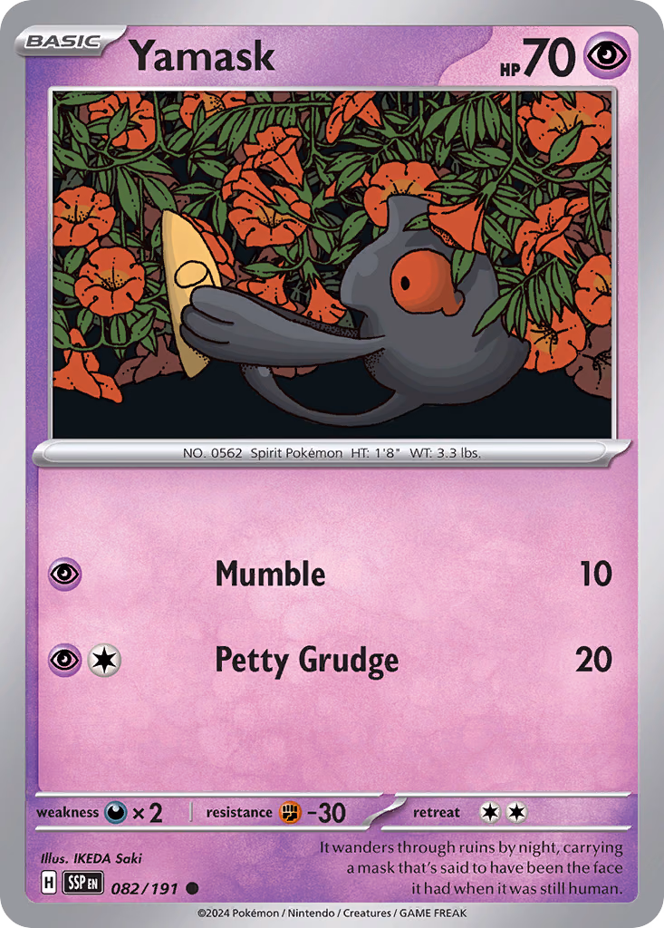 Yamask Pokemon card (082/191, Surging Sparks)