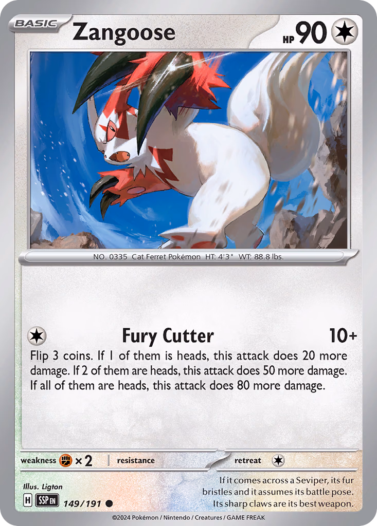 Zangoose Pokemon card (149/191, Surging Sparks)