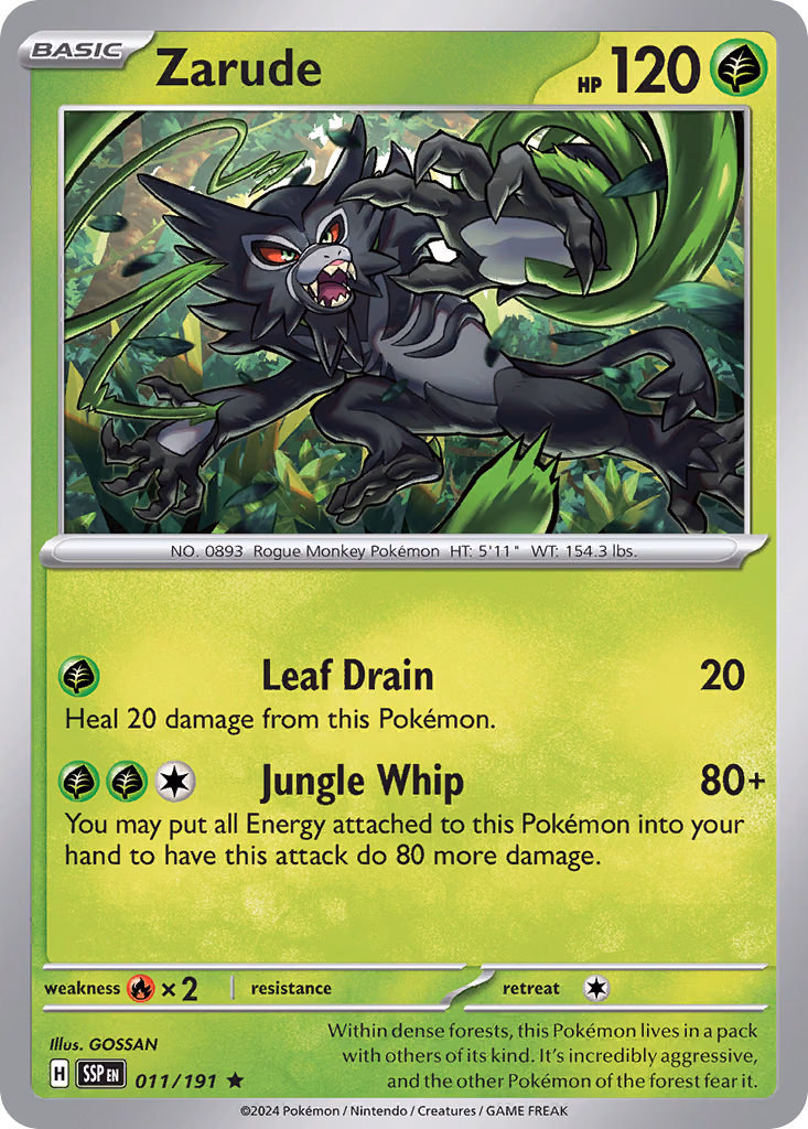 Zarude Pokemon card (011/191, Surging Sparks)