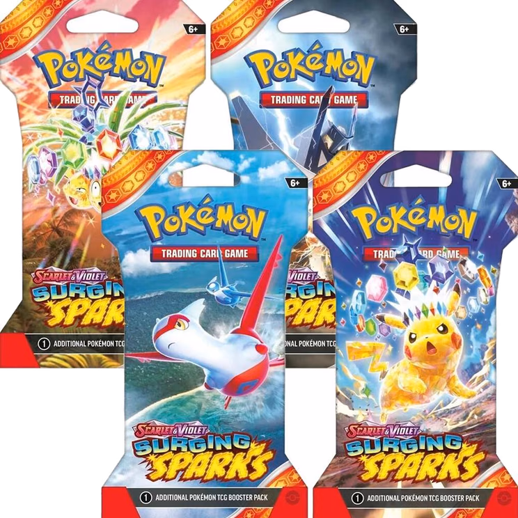 Pokemon Surging Sparks Sleeved Booster Pack Bundle [Set of 4]