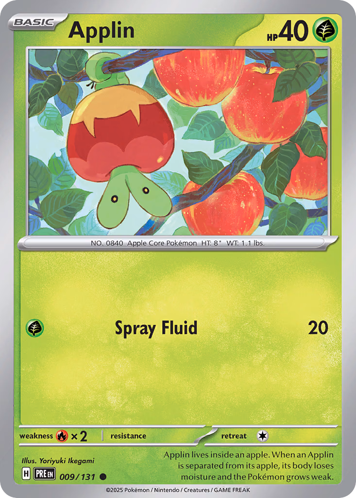 Applin Pokemon card (009/131, Prismatic Evolutions)