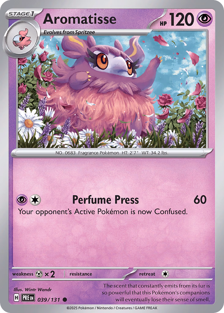 Aromatisse Pokemon card (039/131, Prismatic Evolutions)