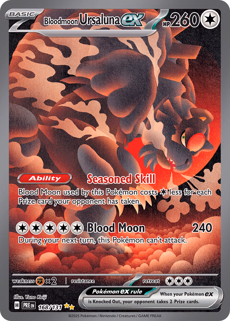Bloodmoon Ursaluna ex Pokemon card (168/131, Prismatic Evolutions)