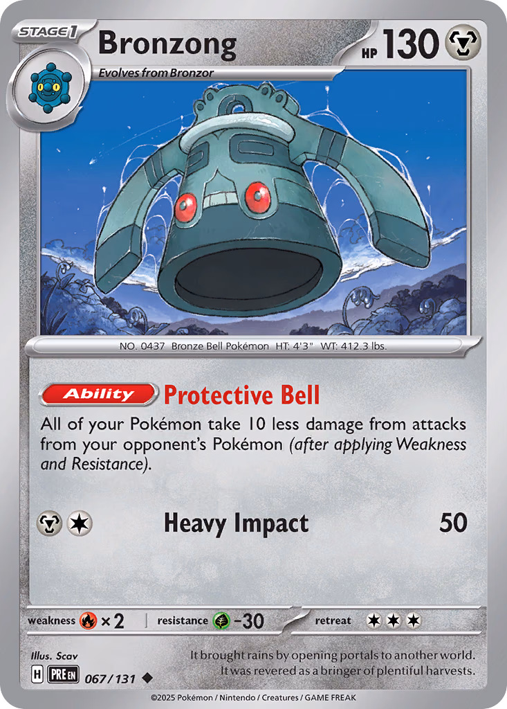 Bronzong Pokemon card (067/131, Prismatic Evolutions)
