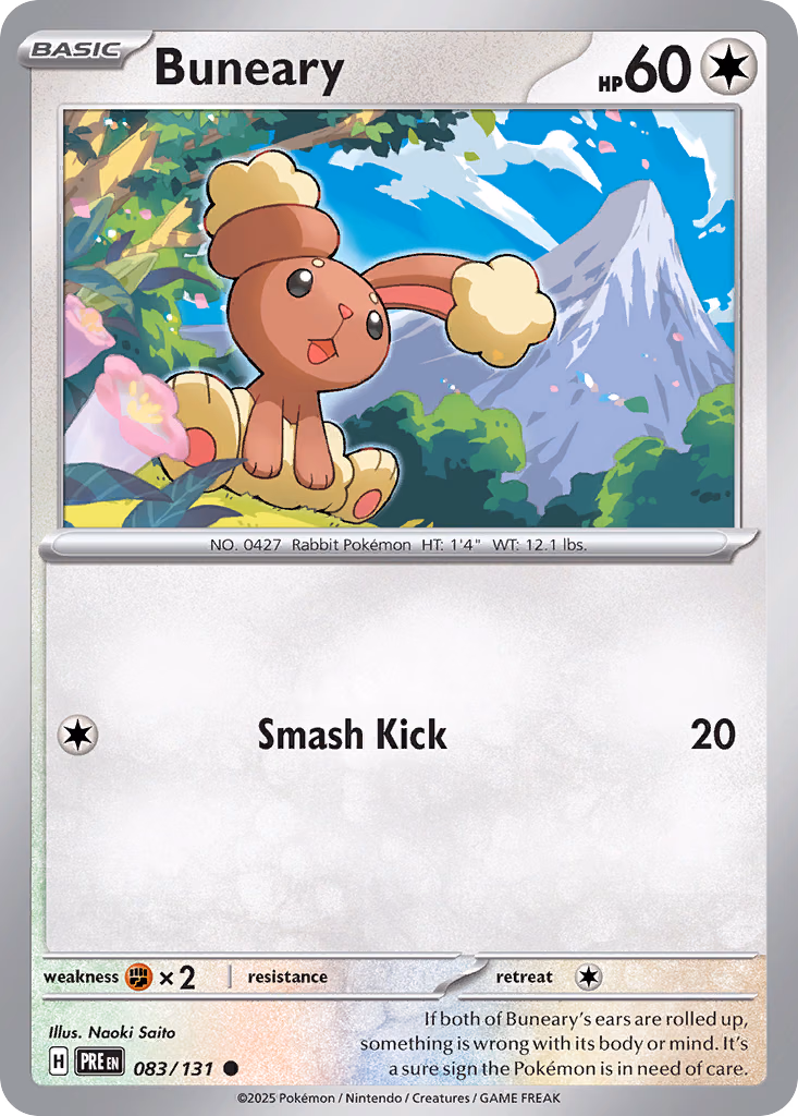 Buneary Pokemon card (083/131, Prismatic Evolutions)