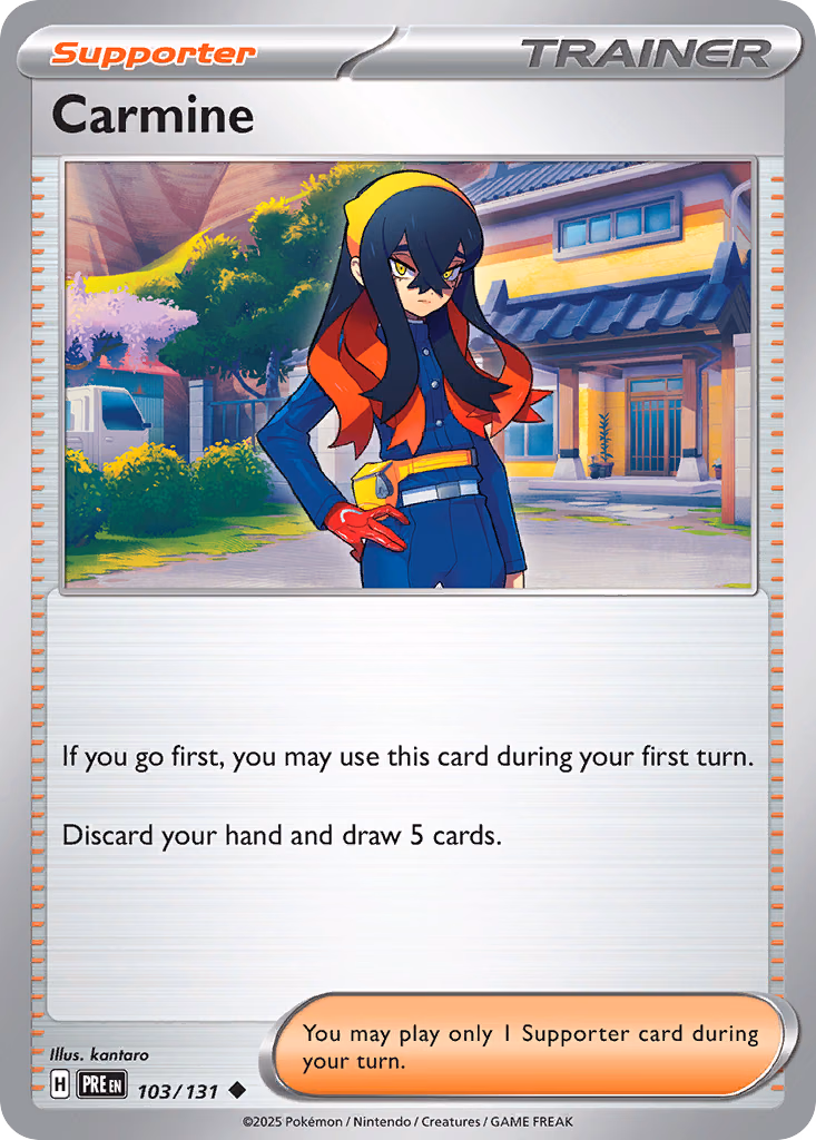 Carmine Pokemon card (103/131, Prismatic Evolutions)