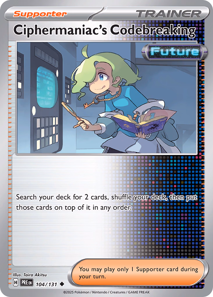 Ciphermaniac's Codebreaking Pokemon card (104/131, Prismatic Evolutions)