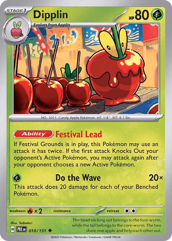 Dipplin Pokemon card (010/131, Prismatic Evolutions)