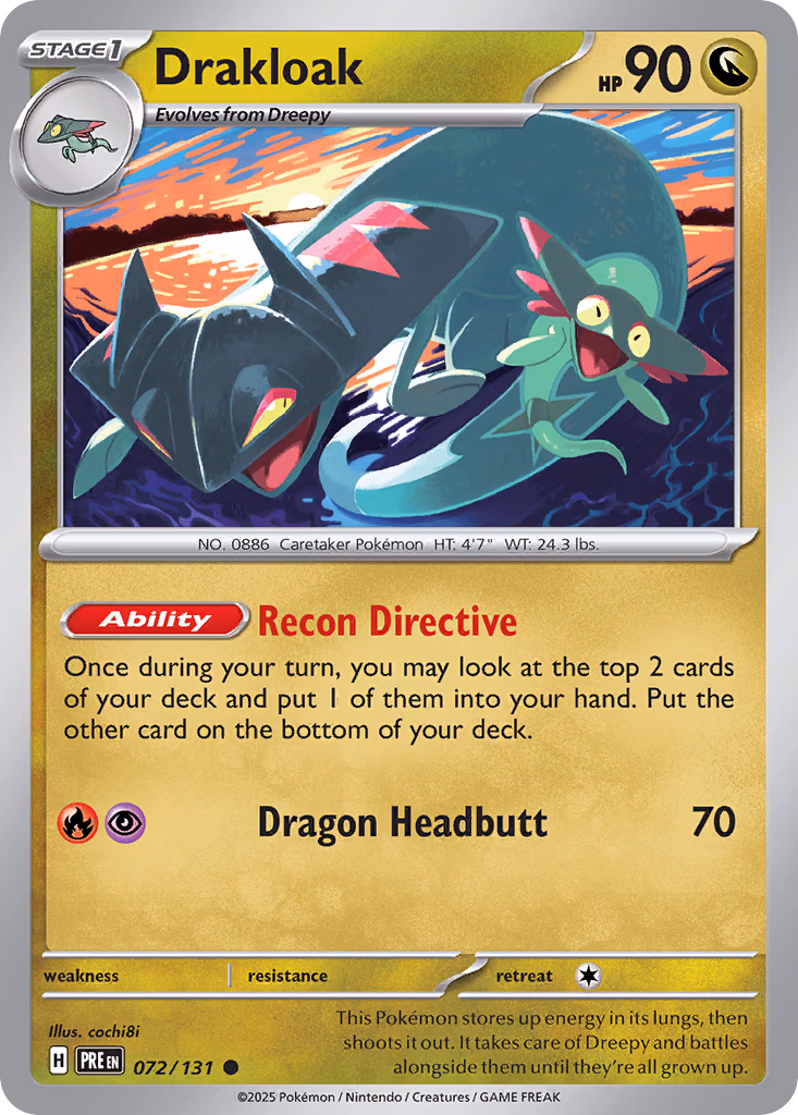 Drakloak Pokemon card (072/131, Prismatic Evolutions)