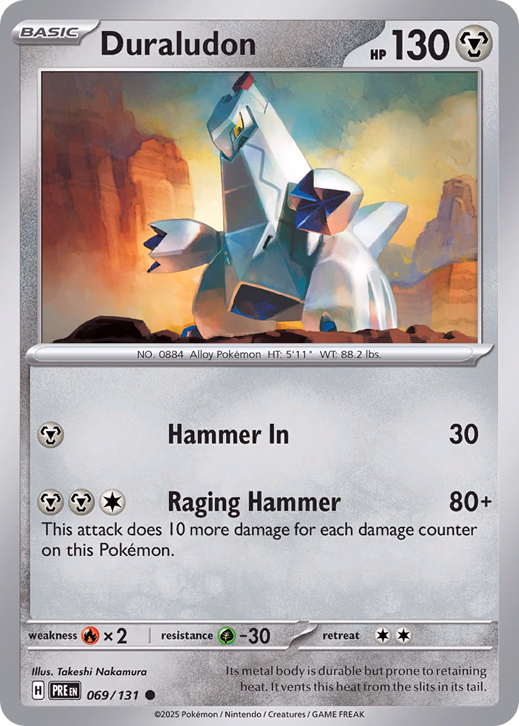 Duraludon Pokemon card (069/131, Prismatic Evolutions)