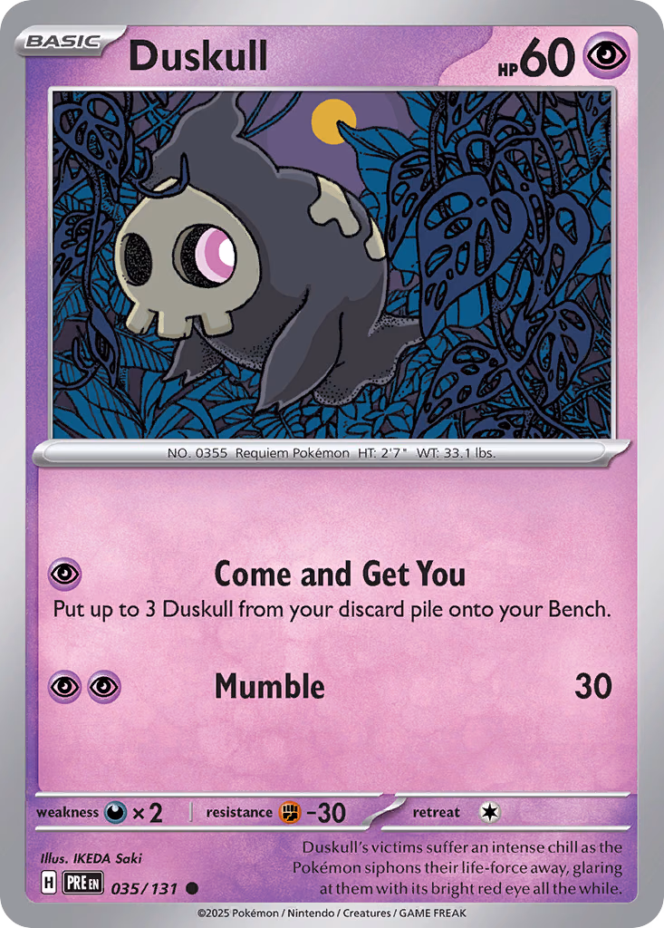 Duskull Pokemon card (035/131, Prismatic Evolutions)