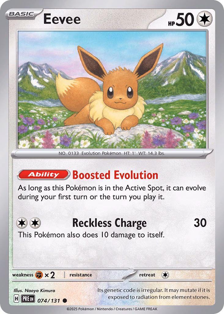 Eevee Pokemon card (074/131, Prismatic Evolutions)