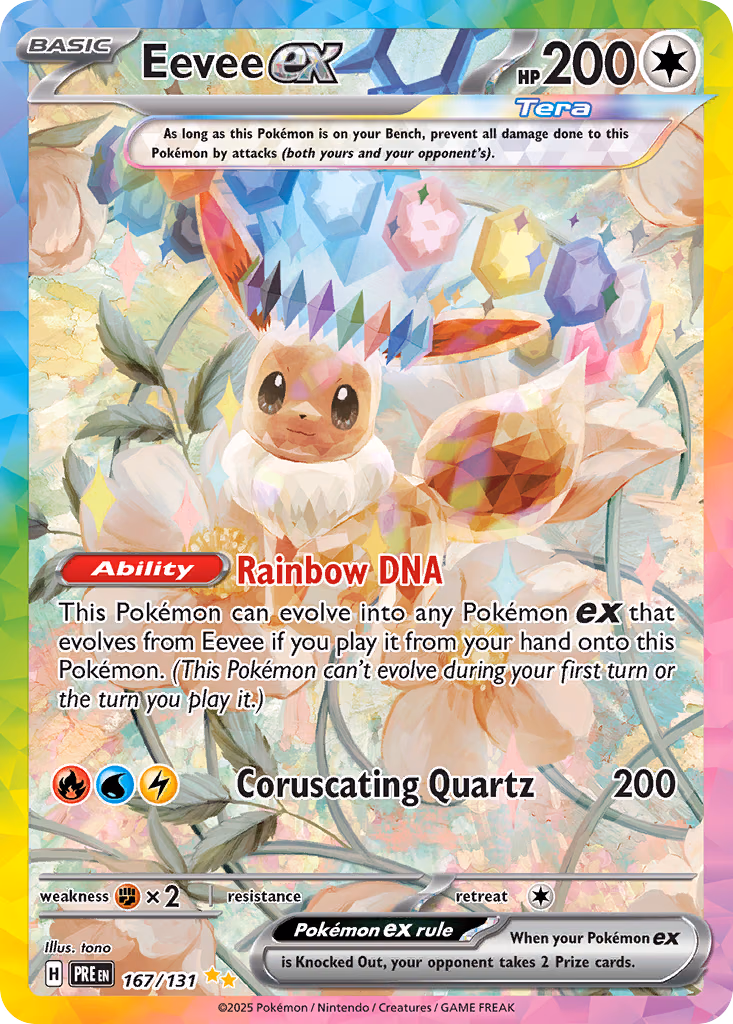 Eevee ex Pokemon card (167/131, Prismatic Evolutions)