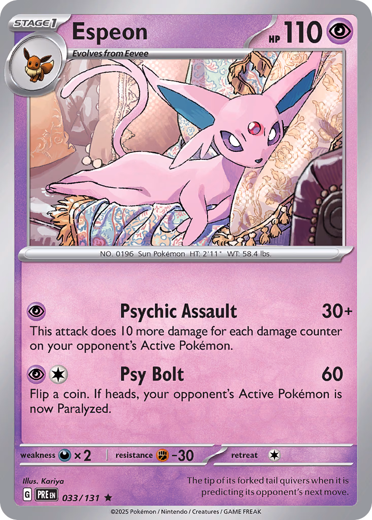 Espeon Pokemon card (033/131, Prismatic Evolutions)